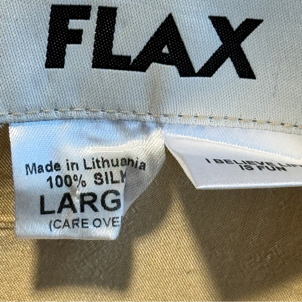 FLAX Gold Raw Silk Shirt with buttoned collar - Picture 11 of 13